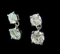 Sparkling White 3.25 Ctw  Lab Simulated Diamond Drop  Earrings