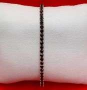 14K White Gold Black Diamond Tennis Bracelet