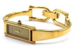 Gucci gold tone Horsebit quartz watch