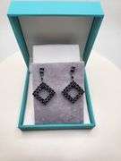 Very high quality hand made black onyx on silver earrings