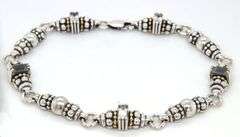 Lagos Caviar 2-tone white topaz bracelet