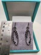 Very high quality hand made black onyx on silver earrings