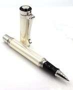 5280 Silver tone ball point pen and black fountian pen