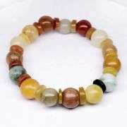 Real! 170.42ct multi-color Burmese Jade bracelet!!!