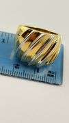 Italian 18KT Yellow Gold Wide Ribbed Ring