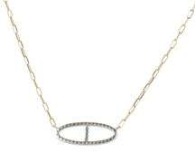 New 0.40ctw Diamond Open Gucci Style Sideway Pendant Necklace in 14K