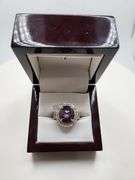 Natural star ruby 12.5ctw with sapphire accent set in silver ring