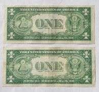 Seven AU $1 1935 Silver Certificates