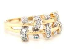 14kt Yellow gold basket wave diamond band