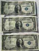 Three Consecutive $1 1935 Near Unc Silver Certificates