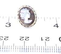 14kt White gold black MOP Cameo earrings