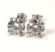 Sparkling 4 Ctw White Lab Simulated Diamond Earrings