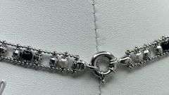 Elegant 14KT White Gold Pearl and Onyx Necklace.