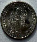 1938 D Full Bands Gem BU Mercury Dime