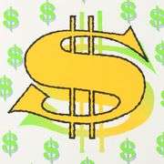 Dollar Sign (White) by Steve Kaufman (1960-2010)