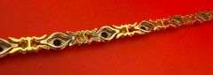 14K Two-tone Gold Black Diamond Tennis Bracelet