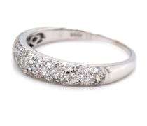 14kt White gold 0.25ctw pave diamond band