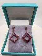 Very high quality hand made ruby on silver earrings