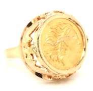 18kt Yellow gold Corletto lady Justice ring