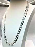 Huge 102 gram 14 Kt White Gold Plate Cuban Link Necklace