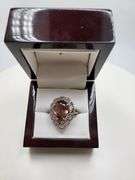 Extremely fine Victorian natural citrine, diamonds ring on silver