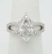 Certified 2.85CTW Marquise Diamond Ring