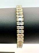 Stunning 14 Kt Yellow Gold Plated Simulated Diamond Tennis Bracelet