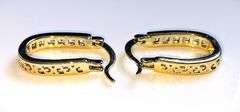 Sparkling 14 Kt Gold Plated Princess Cut Lab Simulated Diamond Hoop Earrings