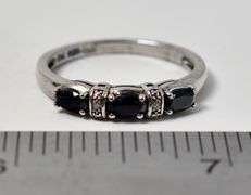 Black Spinel Gemstone Ring in Sterling Silver