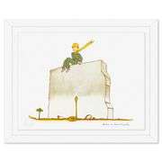 The Little Prince And The Snake at the Wall by Antoine de Saint-Exupery (1900-1944)