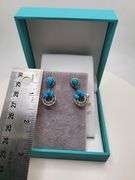 Extremely fine Victorian turquoise and diamonds earrings