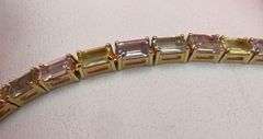 14K Yellow Gold Multi-Colored Sapphires Tennis Bracelet