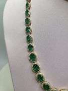 Extremely fine 32.2G of 14k gold and 30.20 ctw GGA certfied  Emerald and diamond necklace