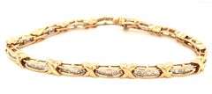 10kt Yellow gold 1.55ctw baguette diamond station bracelet