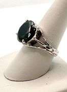 Impressive 14 Kt White Gold Plated Huge Black 7.75 Ct Lab Simulated Diamond Ring