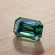 Large 4.5 Ct Paraiba Green Emerald Cut Fire Moissanite Solitaire