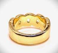 Men's 14 Kt Gold Plate 5 Cttw Lab Simulated Diamond Ring.