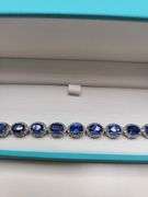 Very fine hand made 18 ctw blue sapphire  and diamond  bracelet