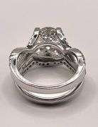 14 Kt White Gold Plate 2.65 Ct Lab Simulated Diamond 2 Band Ring Set