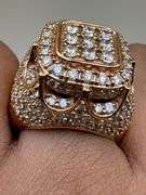 Magnificent Mens 14k Rose Diamond Ring.