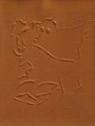 Rare Pablo Picasso Embossment on Harpgaon Cloth from Chant Funèbre pour Ignacio Sánchez Mejías, 1976