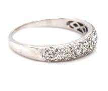 14kt White gold 0.25ctw pave diamond band