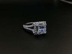 18K White Gold Princess Cut 3.21 Carat Diamond Ring
