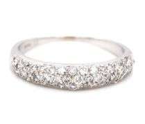 14kt White gold 0.25ctw pave diamond band