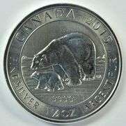 Super 2015 Gem BU 1.5 oz pure Silver Polar Bear & Cub