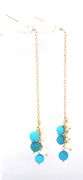 14kt Yellow gold Turquoise and pearl theader earrings