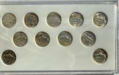 1942-1945 BU Silver War Nickel Set