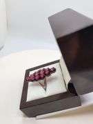 Extremely fine Victorian natural ruby in center, diamonds ring on silver