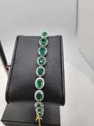 Extremely fine 18.4G Platinum and 14.19 ctw GGA certfied  Emerald and diamond Bracelet