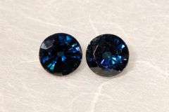 Midnight Blue Natural Sapphire Pair